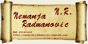 Nemanja Radmanović vizit kartica